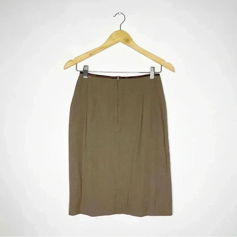 Jean Paul Gaultier Femme Brown Women’s Wool Pencil Skirt Size 6 designer